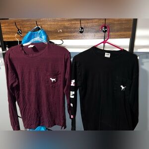 Two Long Sleeve Victoria Secret (PINK) Shirts